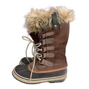Sorel Joan of Arctic Wool lined Fur
Trim Tall Brown Boots. 7